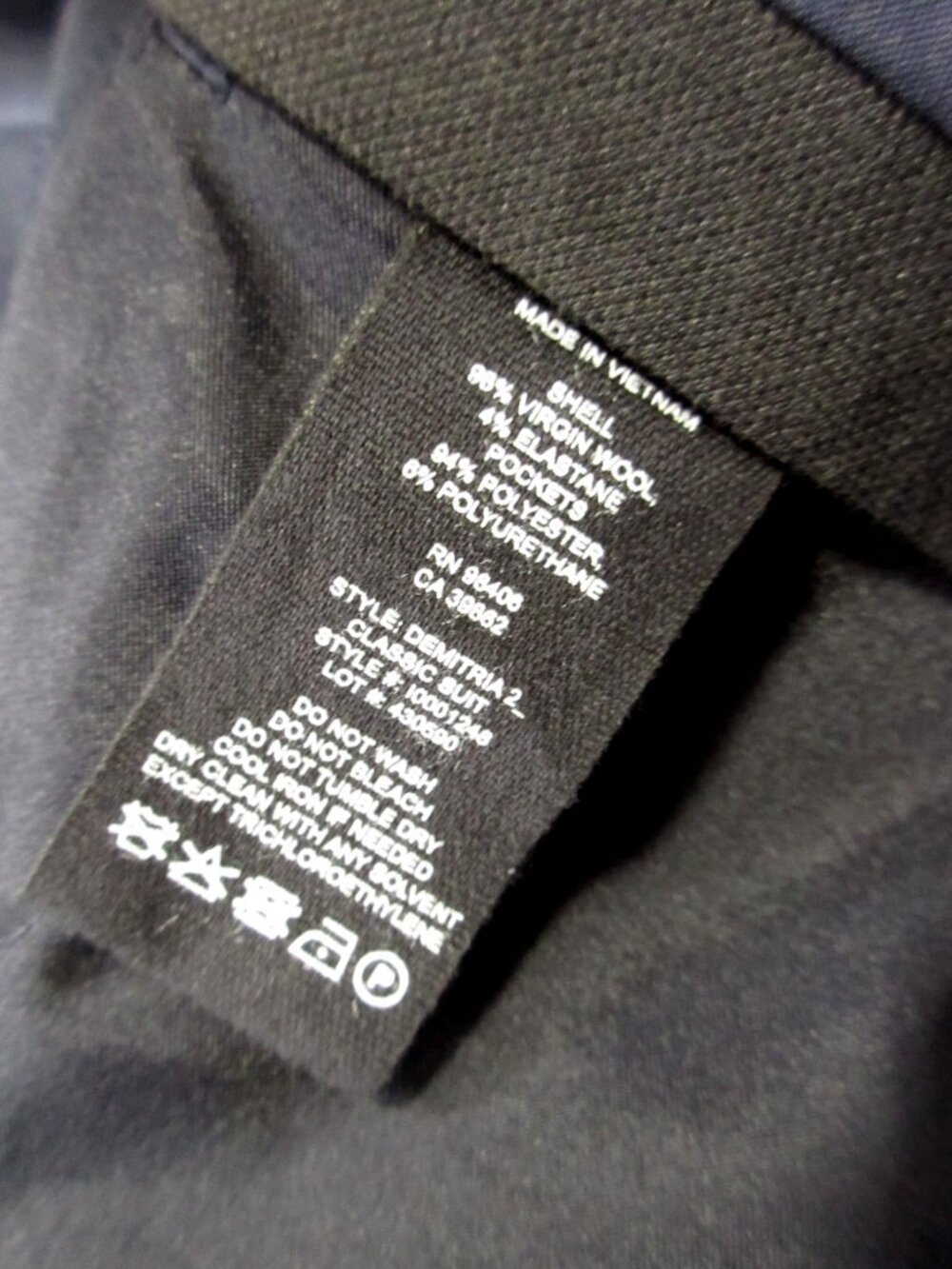 NWT THEORY Demitria in Deep Navy Classic Suit Wool Trouser Pants 6 x 35 - Picture 7 of 8